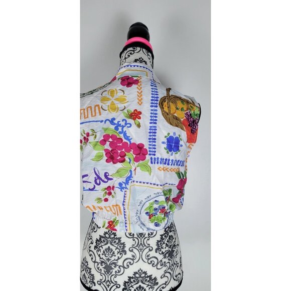 Rachel Zoe Gorgeous Graphic  Multi Patterned Print Button Up Blouse Size XS - Picture 4 of 12